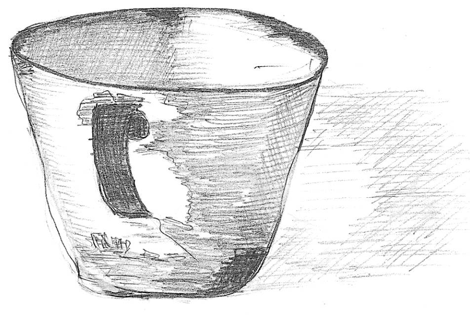 Cup drawn with a pencil